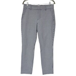 {GAP} "Signature Skinny Ankle in Blue Plaid Gingham" Slim Stretch Ponte Pants